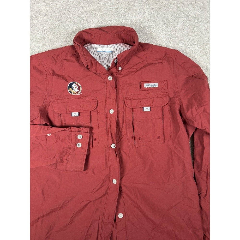 South Carolina Gamecocks PFG Button Shirt Womens Small Garnet L/S Columbia